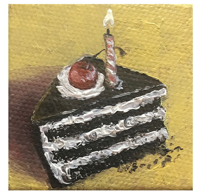 Chocolate Cake, oil painting, Anne Pennypacker